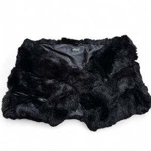 Luxurious Black Faux Fox Fur Shawl
